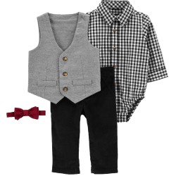 Carter's Baby Boys' Vest Top & Bottom Set - Gray Carter's Baby Boys' Vest Top & Bottom Set - Gray