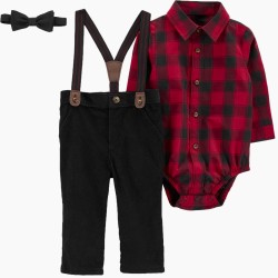 Carter's Baby Boys' Plaid Top & Bottom Set - Black/Red Carter's Baby Boys' Plaid Top & Bottom Set - Black/Red