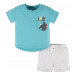 Gerber Baby Boys 2 Piece Pocket T-Shirt Set - Blue ROAR 