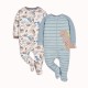 Gerber Baby 2pk Zip-Front Dino Sleep N' Play - White/Gray/Light Blue