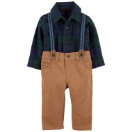 Carter's Plaid Bodysuit & Suspender Pants Set - Baby Boy