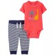 Carter's Boys' 4 Piece Bodysuit Pant Set - Coral Dino 