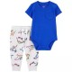 Carter's Boys' 4 Piece Bodysuit Pant Set - Coral Dino 