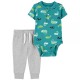 Carter's Boys' 4 Piece Bodysuit Pant Set - Green Chameleon