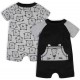 Gerber baby-boys 2-pack Rompers - Black Grey Tiger 