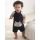 Gerber baby-boys 2-pack Rompers - Black Grey Tiger 