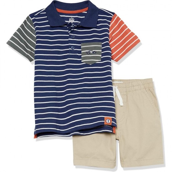  Kids Headquarters Boys 2 Pieces Polo Short Set -  Baby  & Toddler 