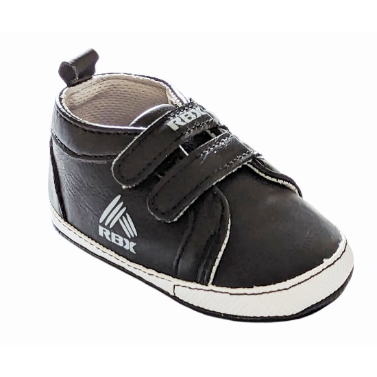 RBX Unisex Black Infant Soft Sole Sneaker - Baby Boy or Girl 