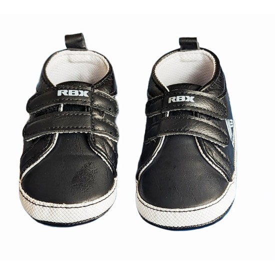 RBX Unisex Black Infant Soft Sole Sneaker - Baby Boy or Girl 