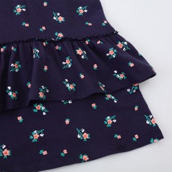 Allover Navy  Floral  Pique Polo Tutu Summer Dress  - 2T to 7 Years