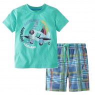 Boy's Casual 2-Piece Set with Airplane Print -  2T to 7 Years
