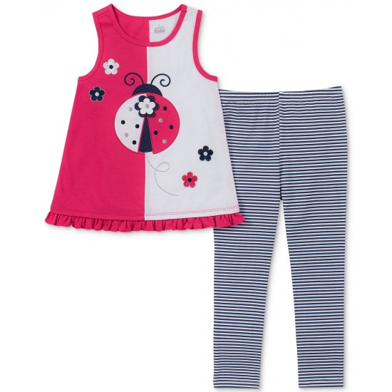 Kids Headquarters Baby Girls 2-Pc. Ladybug Tank Tunic & Striped Leggings Set 