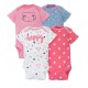 Gerber 4-pack Girls Pastel Bodysuits 