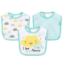 Gerber 7-Pack Neutral Clouds Interlock/Terry Burpcloths and Bibs