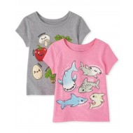 Baby And Toddler Girls Queen Graphic Tee 2-Pack