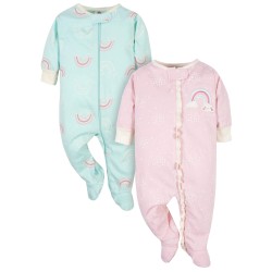 Gerber Organic 2-Pack Baby Girls Rainbow Sleep 'N Plays