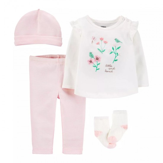 Carter's 4-Piece Floral Take-Me-Home Set- Baby Girl 