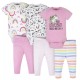 6-Piece Baby Girls Unicorn  Bodysuits & Pants Set