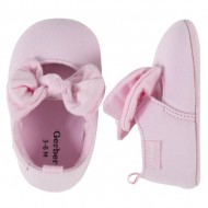 Gerber Baby Girls Pink Bow Jersey Shoes