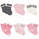 Gerber 6-Pack Baby Girls Leopard Wiggle-Proof™ Jersey Crew Socks