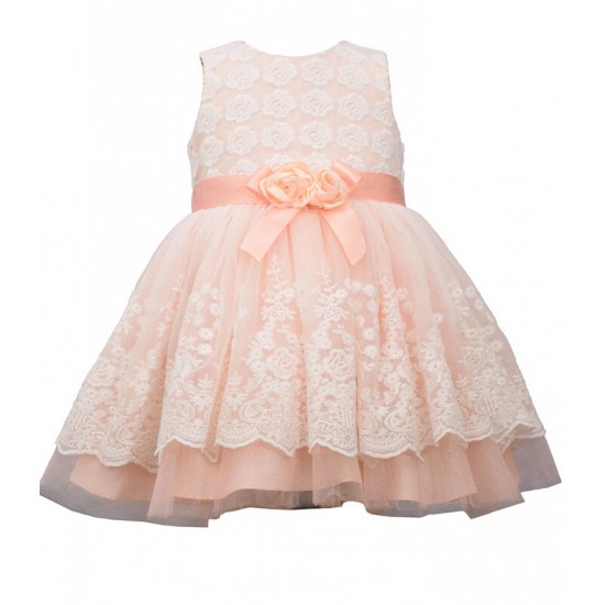 Bonnie Jean Embroidered Border Dress - Baby Girl Bonnie Jean Embroidered Border Dress - Baby Girl