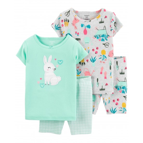 Carter's 4-Piece Bunny 100% Snug Fit Cotton PJs