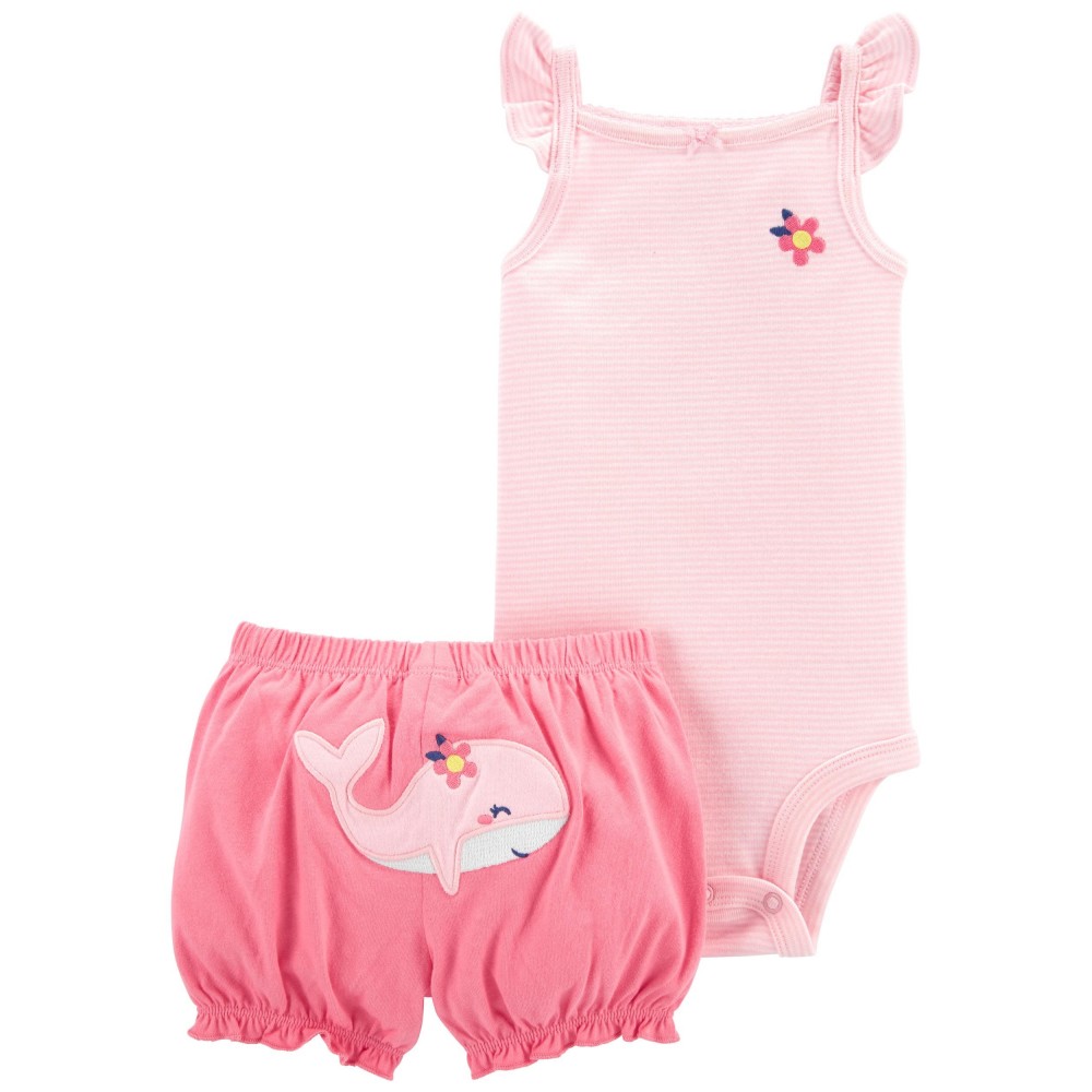 Carter's Baby Girls' 2 Piece Bodysuit Shorts Set