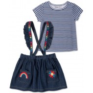 Kids Headquarters Baby Girls 2-Pc. T-Shirt & Denim Jumper Set