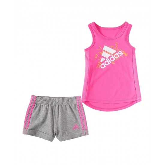 adidas Baby Girls Badge of Sport Tank Top and Shorts Set, 2 Piece