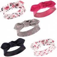 Hudson Baby Infant Girl Cotton Headbands 5pk - Botanical for 0-24 Months