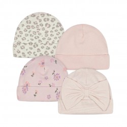 Gerber Baby Girls' 4pk Ballerina Caps - Pink