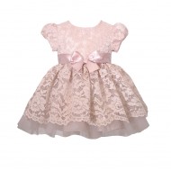 Bonnie Jean Floral Lace Party Dress & Bloomers Set - Baby Girls 