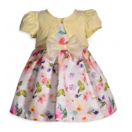 Bonnie Jean Baby Girls Short Sleeve Floral Bow Cardigan Dress