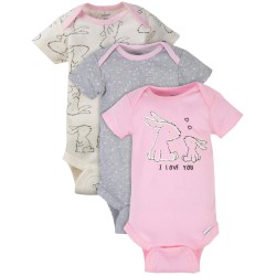 Gerber 3-Pack Baby Girls Love  Bodysuits