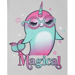 Girls Magical Narwhal Graphic Tee Girls Magical Narwhal Graphic Tee