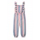 Btween Girls 4-6x Ruffle Jumpsuit - Pink Stripe