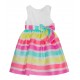 Rare Editions Girls Sleeveless Stripe Organza Dress