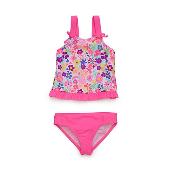 J Khaki Two-Piece Springtime Tankini Girls 4-6x 