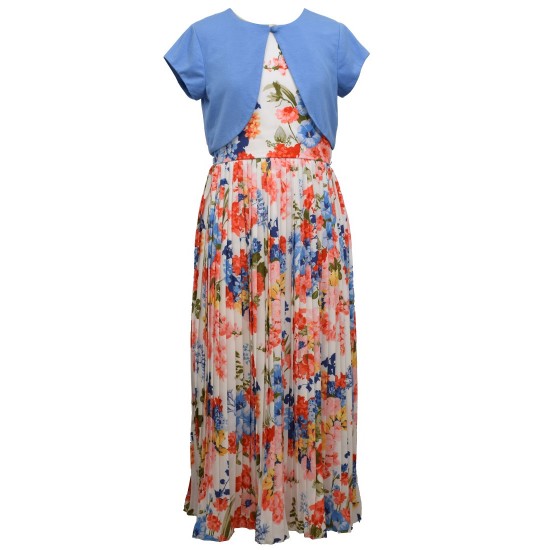 Bonnie Jean Floral Maxi Dress with Cardigan