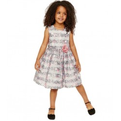 Bonnie Jean CORAL ROSES ANIMAL PRINT Burnout Organza Dress