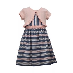 Bonnie Jean Stripe Dress with Cardigan Set  (Girls 2T - 6X) 