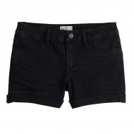 Little Girls SO Cuffed Jean Shorts - DENIM BLACK