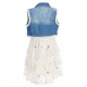 Rare Editions Girls 4-6x Mesh Dress with Floral Embroidery and Vest