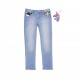 Girls' Stretch Denim Jeans - Light Wash with Fidget Toy By Member Mark 