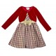 Rare Editions Girls 4-6x Burgundy Gold Plaid Cardigan Dress 