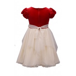 Red Cascade Stretch Toddler Girl's  Dress 