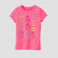 Girls' Short Sleeve Stylish Llamas Graphic T-Shirt - Cat & Jack Pink