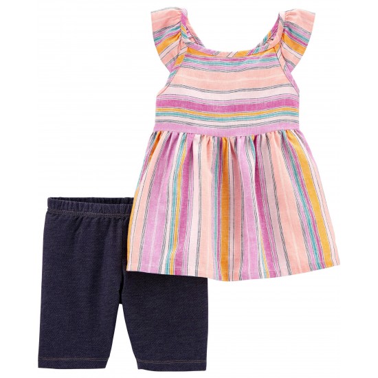 Carter's 2-Piece Striped Tank & Playground Short Set