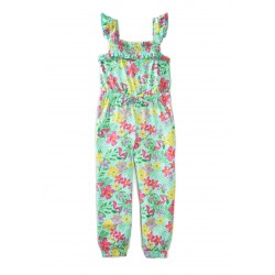 Btween Girls 4-6x Smocked Jumpsuit - Floral 