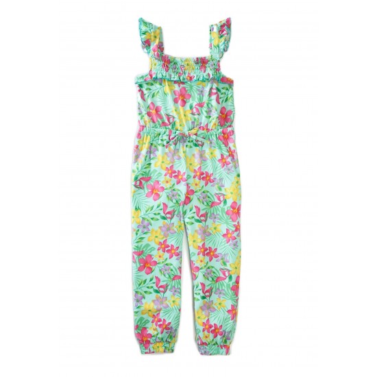 Btween Girls 4-6x Smocked Jumpsuit - Floral 